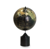 Rizik Store Iron and Plastic World map Floating Globe for Education and Teaching Resources with Tall Cylinder Base in Black and Gold Finishing || 16-inch - Free Size, Black, Iron, Pack of1